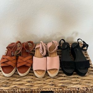 Bundle of Three Pairs of Platform Sandals